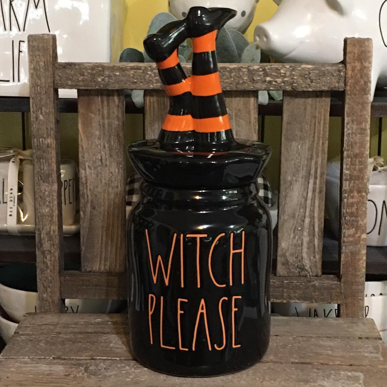 Rae Dunn Witch Please figural canister New in box.... Depop