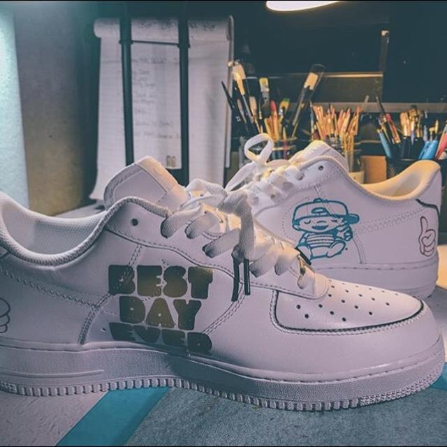 Custom Hand Painted Mac Miller Air Force 1's - Limited Number – B