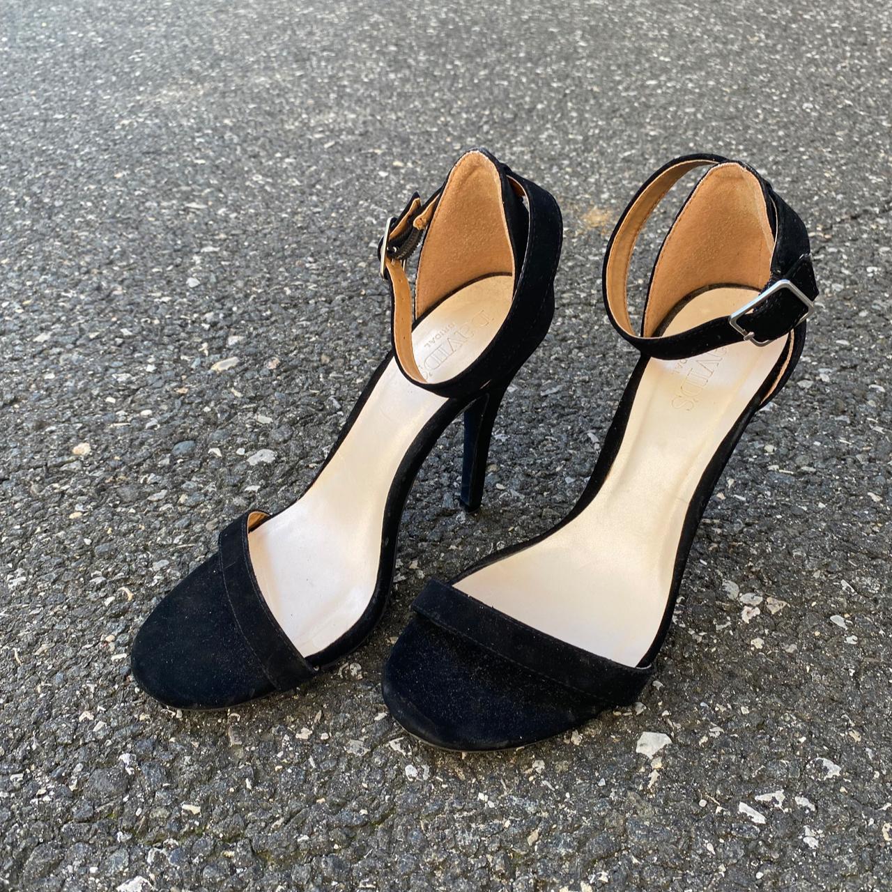 david's bridal black high heels. heel height just... - Depop