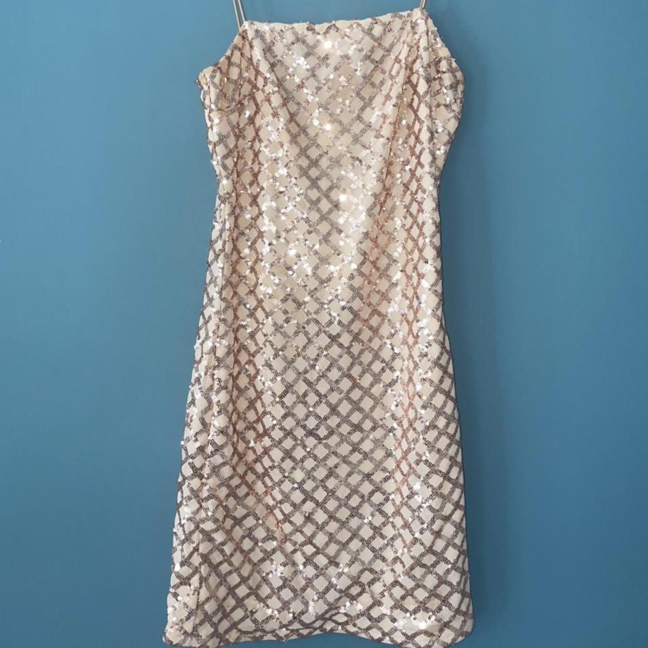 Missguided gold glitter dress, size 6. Worn once Depop
