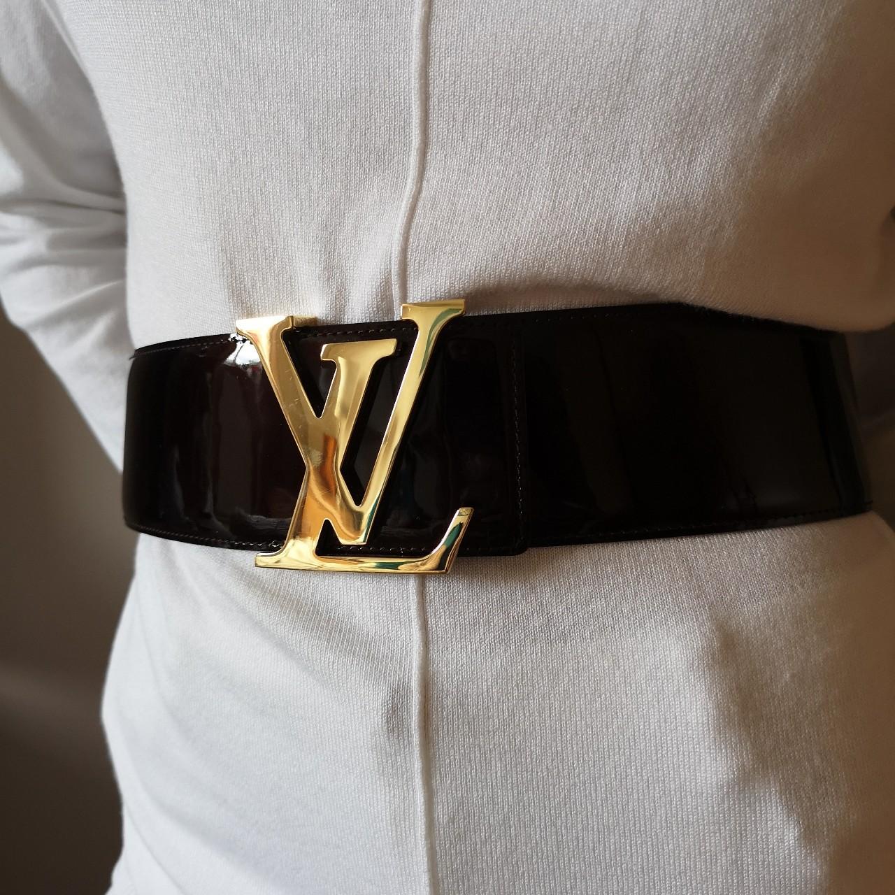 Louis Vuitton, Accessories, Authentic Louis Vuitton Black Patent Belt W  Gold Buckle