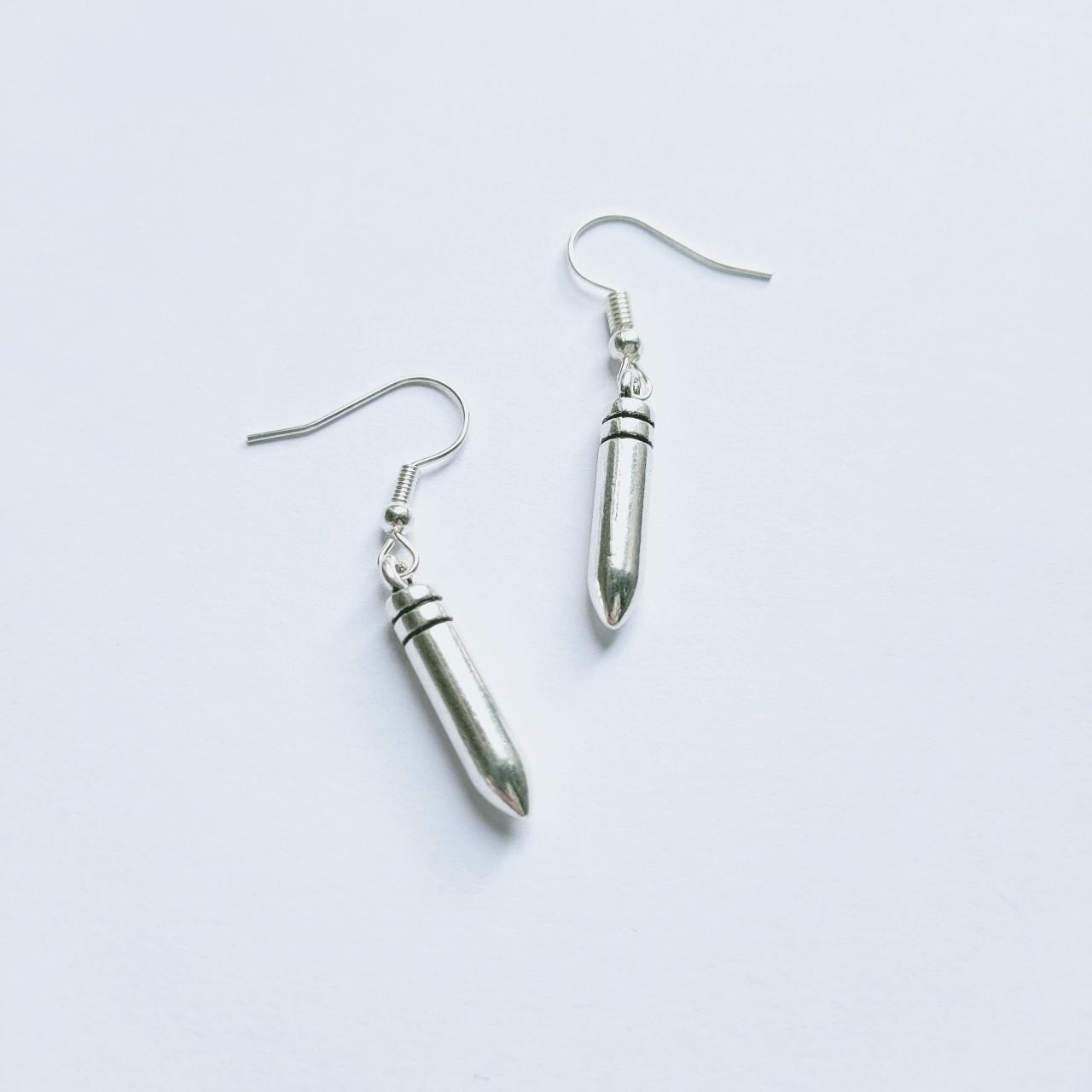 Silver bullet sale earrings