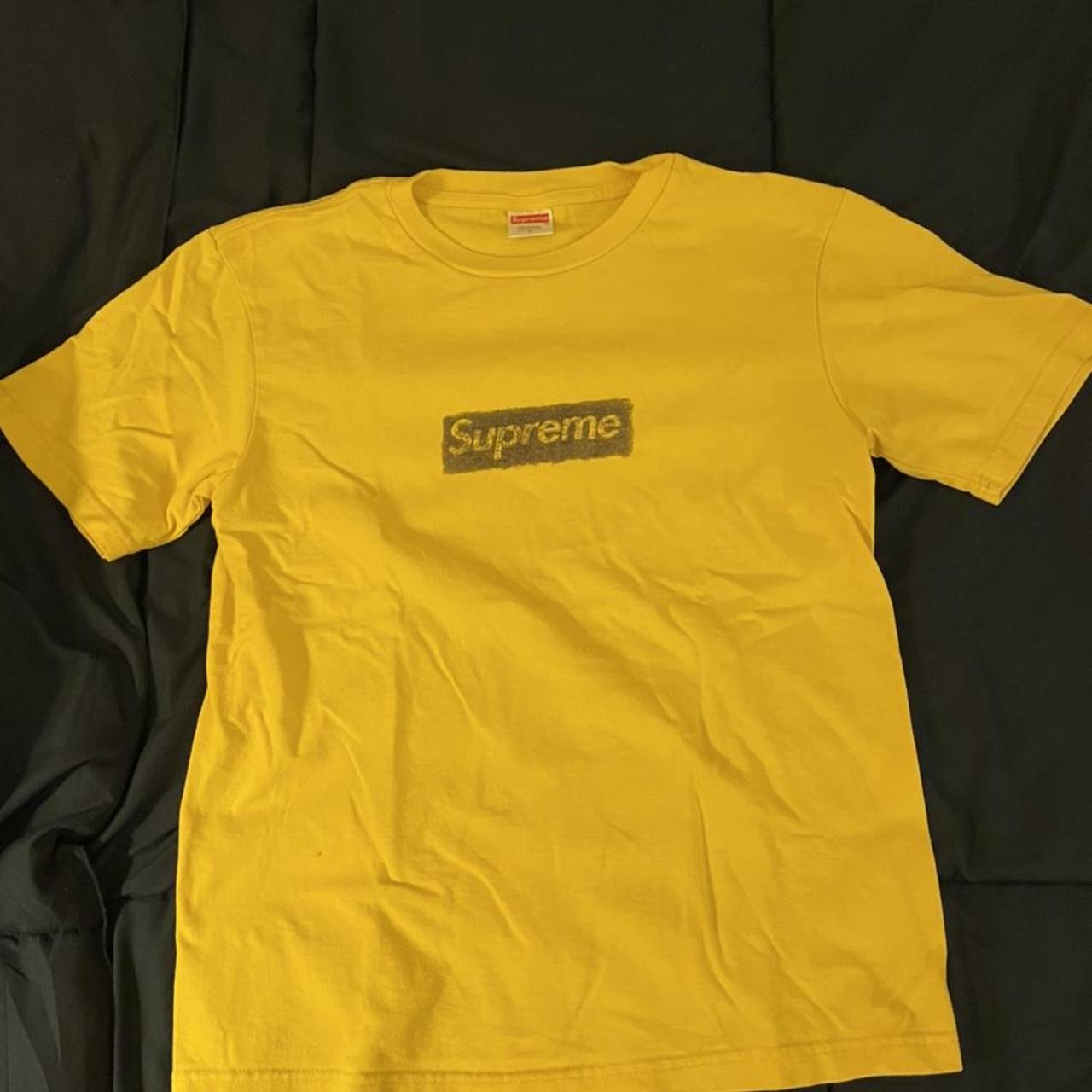 Supreme molodkin box logo tee shirt in yellow, super