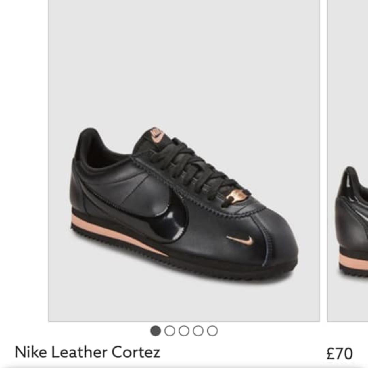 Brand new. Nike cortez. Black and rose gold. Size 3.