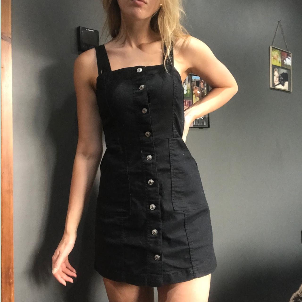 Black denim cheap dress h&m