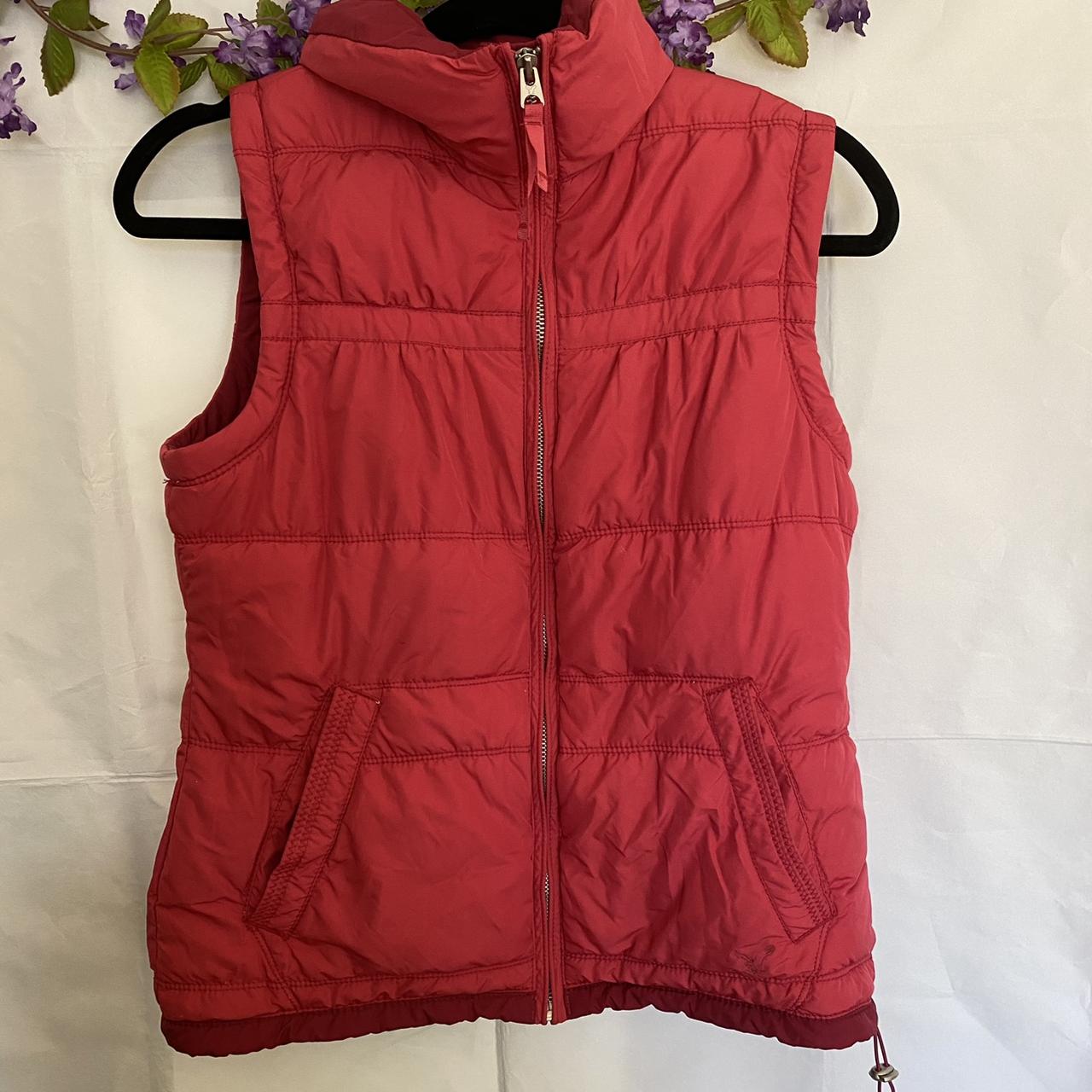 American Eagle Outfitters Women's Pink and Red Gilet | Depop