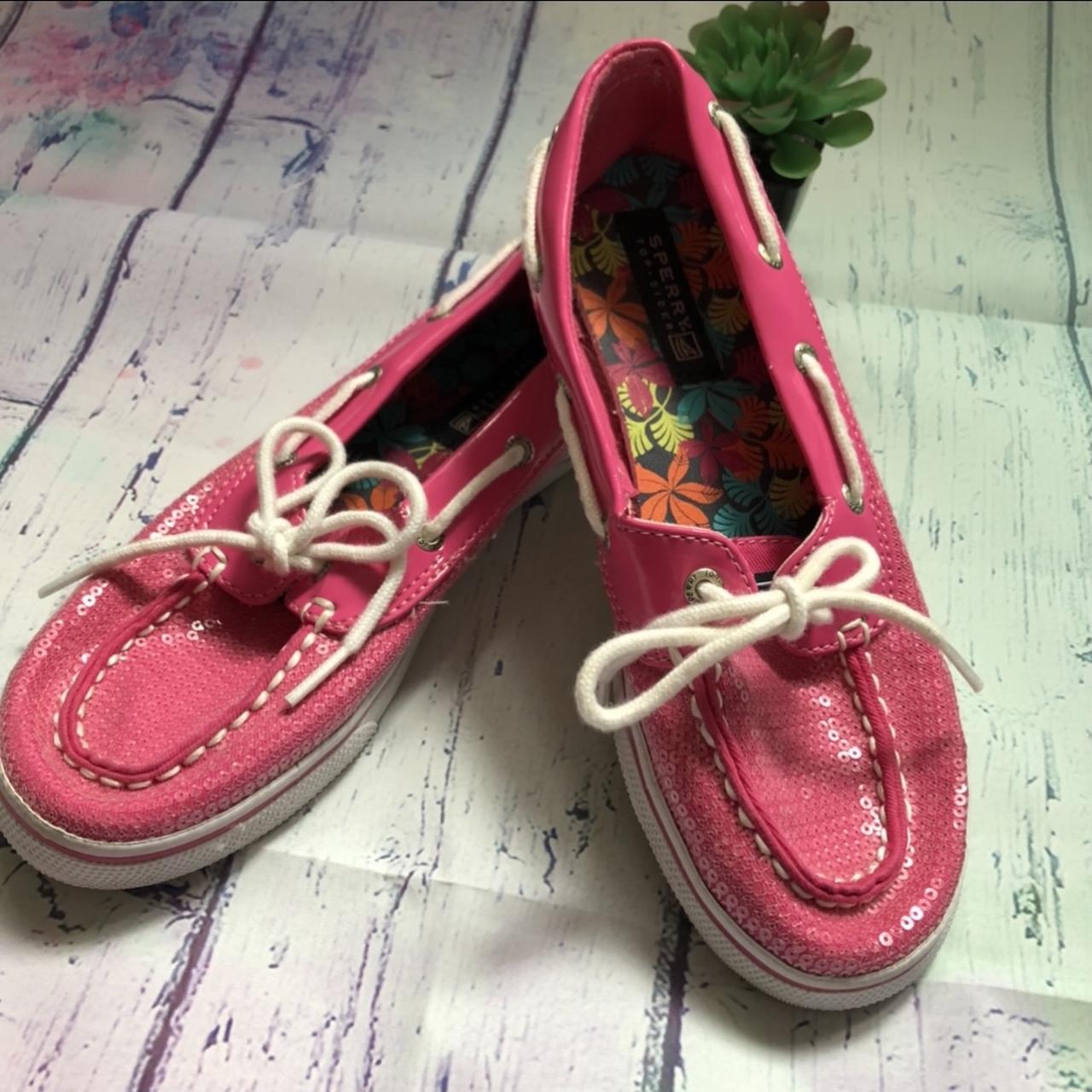 Sperry Women's Pink Loafers | Depop