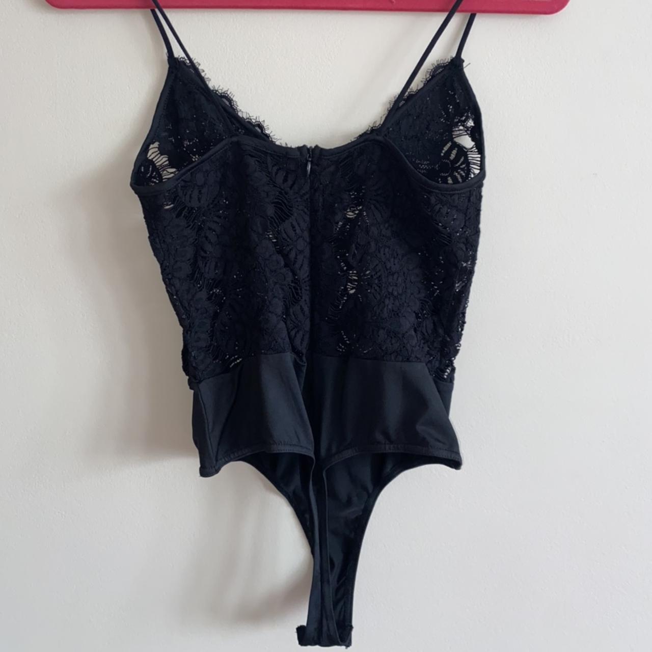 Missguided thong black lace body suit - never worn... - Depop