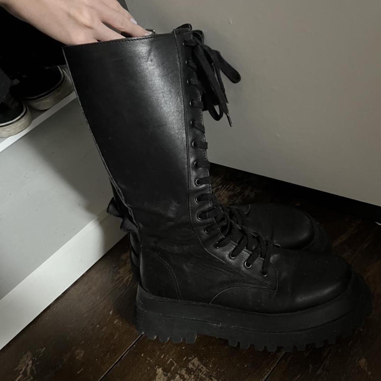 zara black combat boots