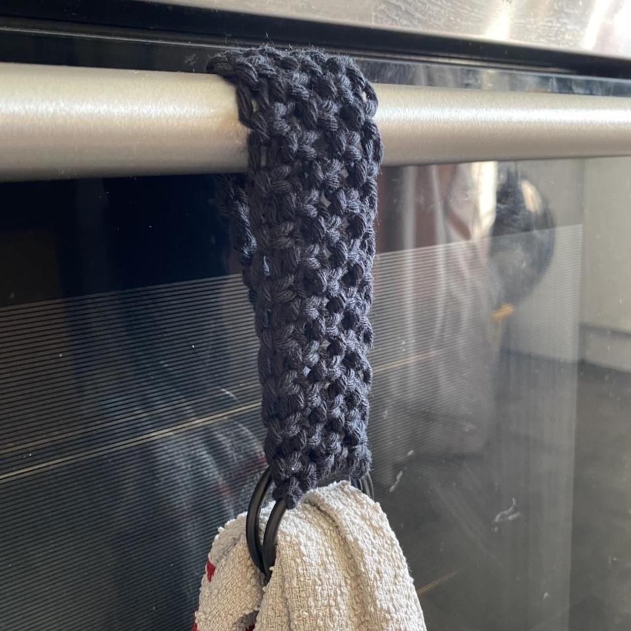 black-macrame-tea-towel-holder-towel-hook-hand-towel-depop