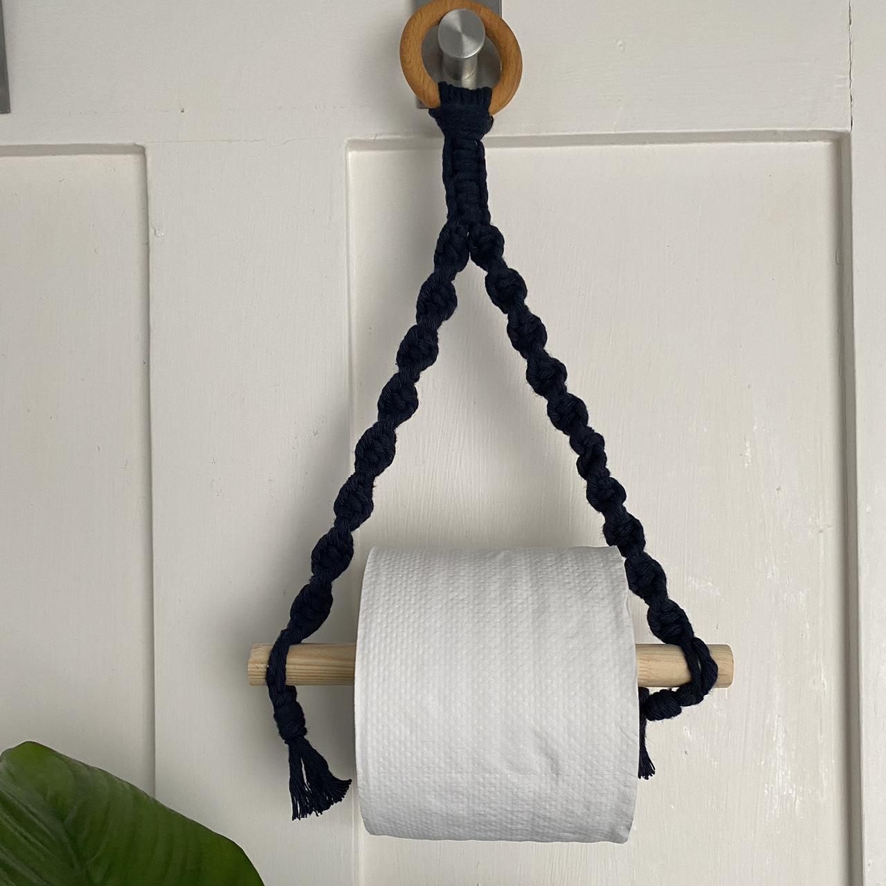 Navy blue toilet paper roll holder, toilet roll... Depop