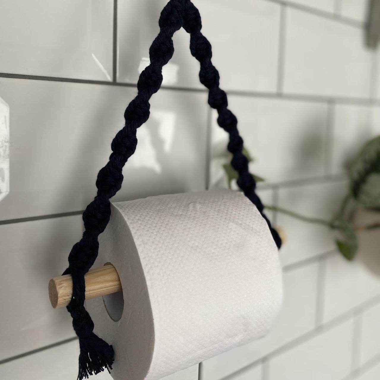 Navy blue toilet paper roll holder, toilet roll... Depop
