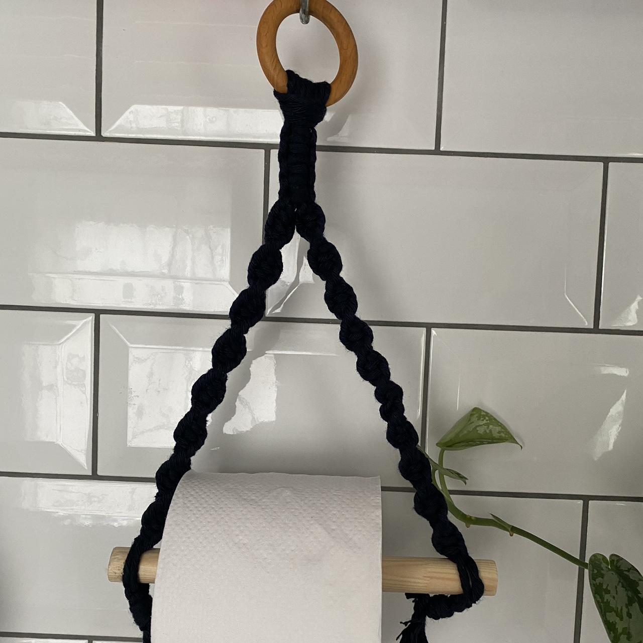 Navy blue toilet paper roll holder, toilet roll... Depop