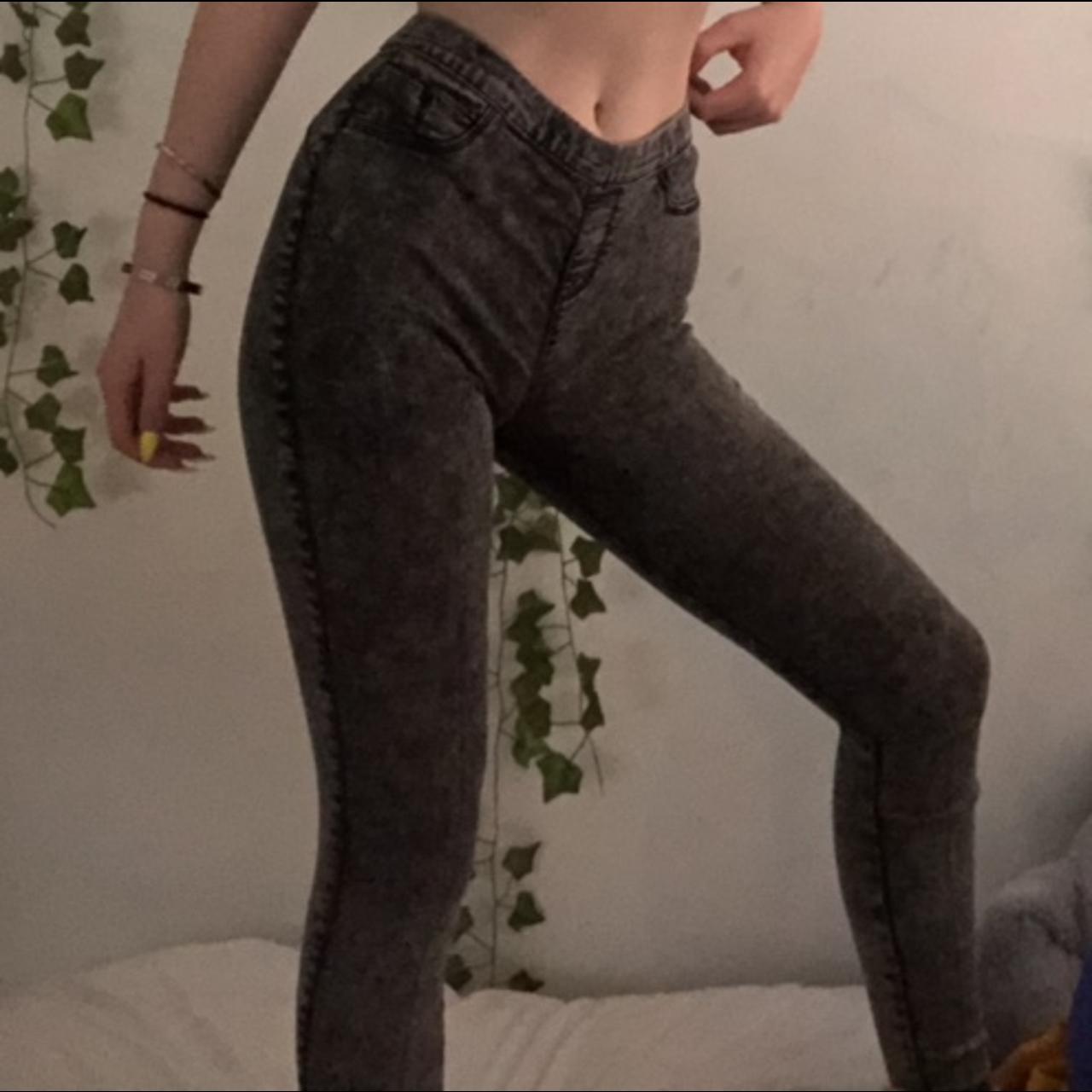 Comfy leggings that look like jeans - grey “washed - Depop