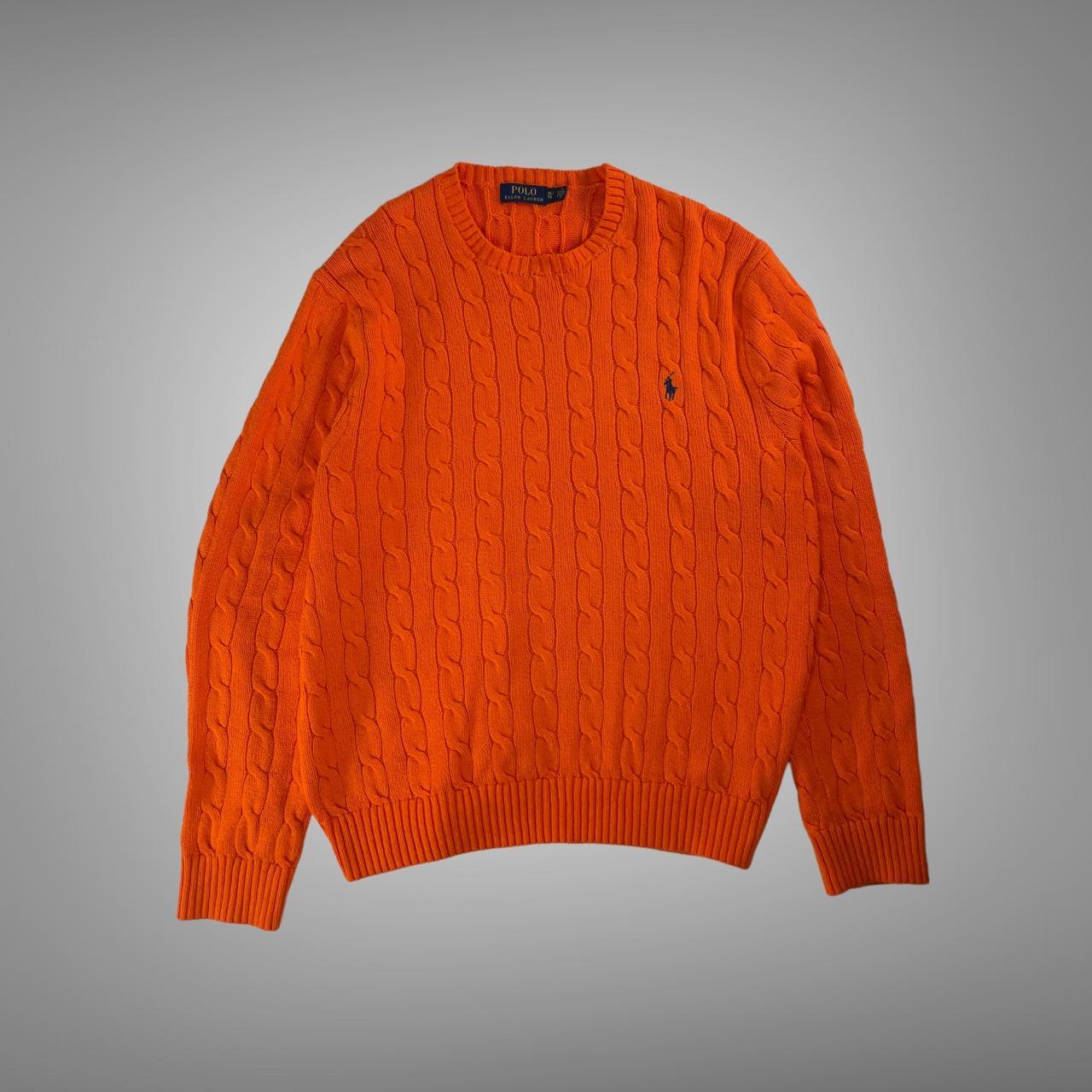 POLO RALPH LAUREN CABLE-KNIT COTTON SWEATER, Orange Men's Sweater
