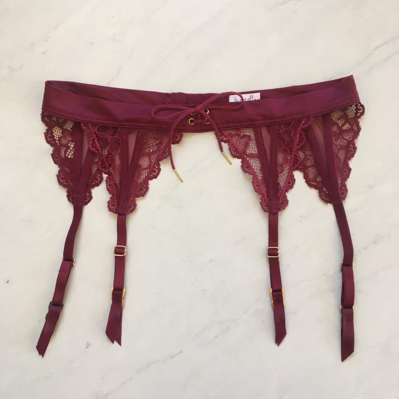 maroon garter belt