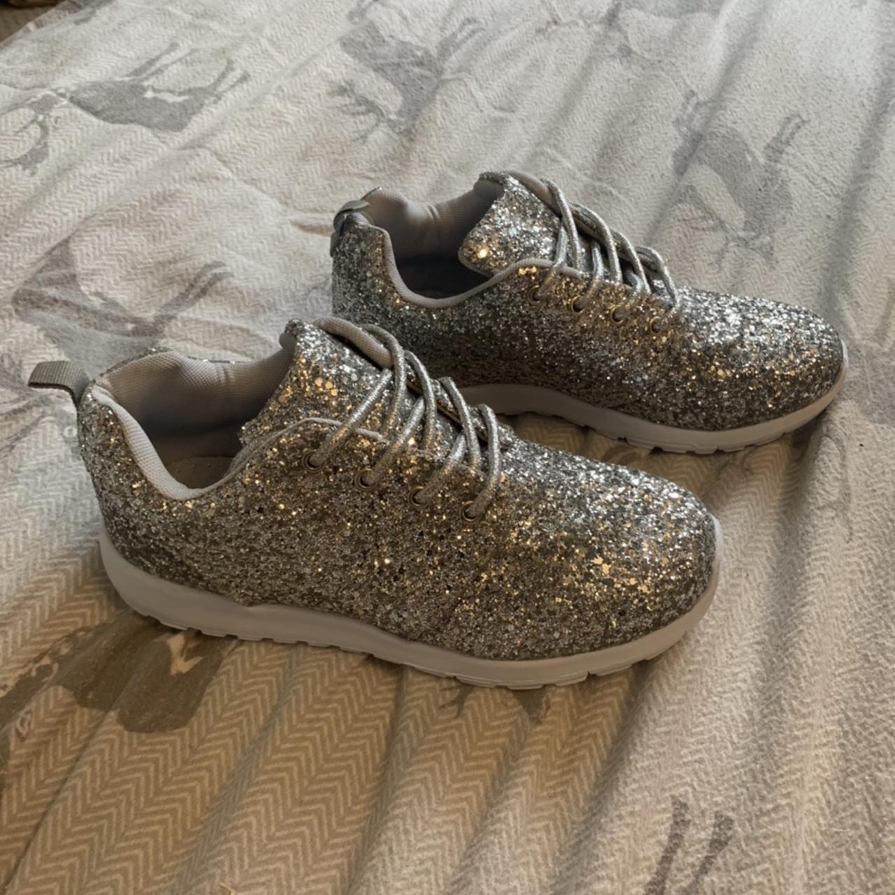 Sparkly hot sale silver trainers