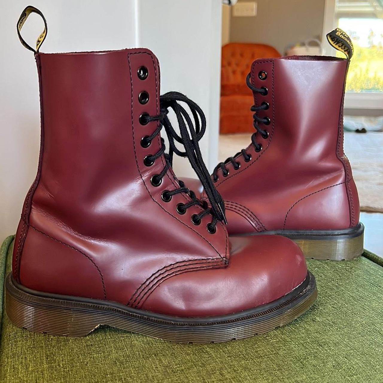 Barely worn Doc Marten’s maroon boots. Smooth... - Depop