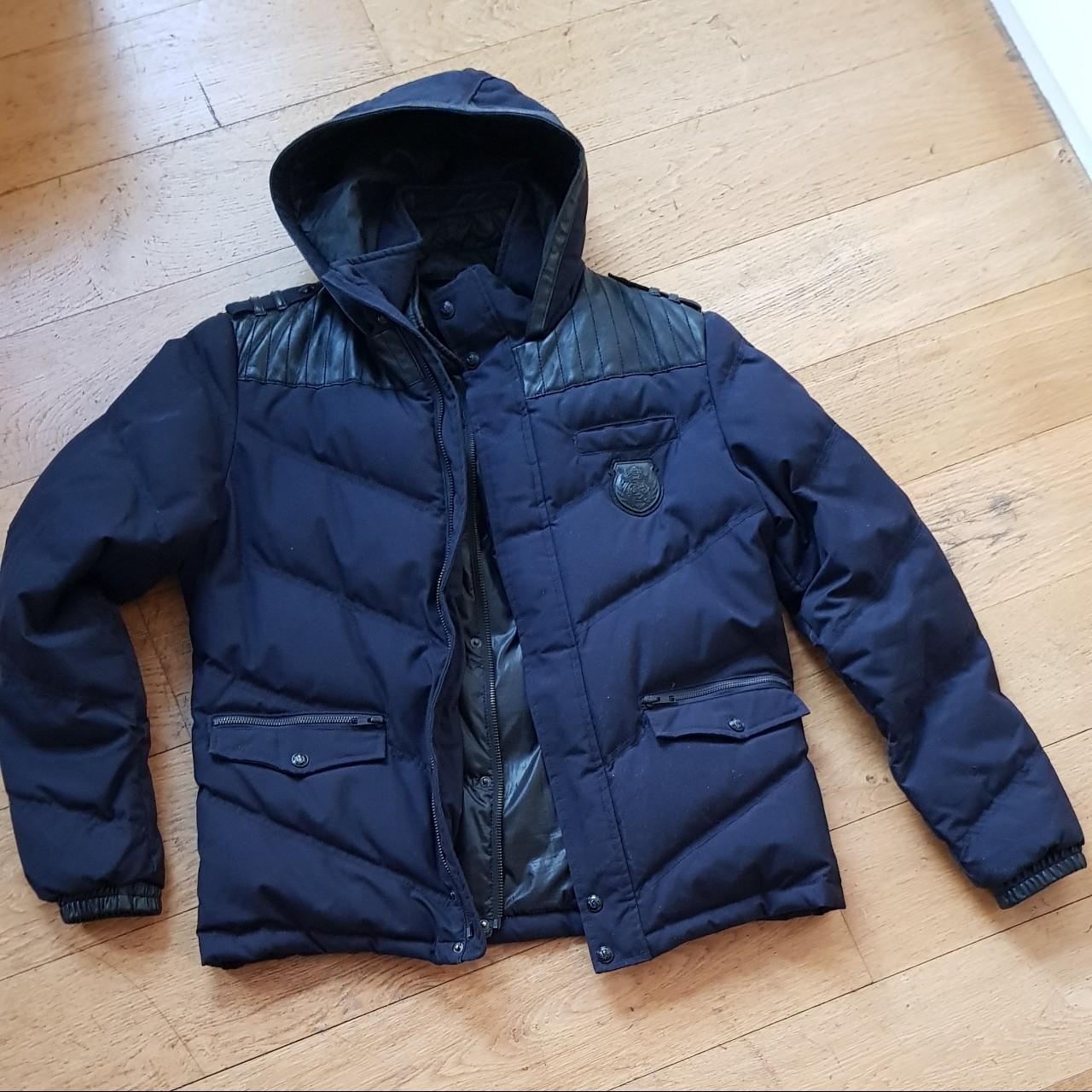 The Kooples Men's Navy Coat | Depop