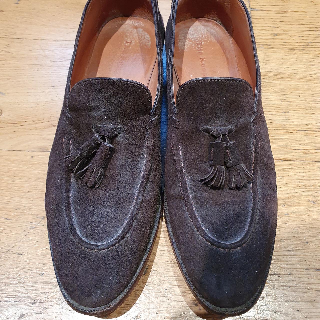 The Kooples brown suede loafers with tassels.... - Depop