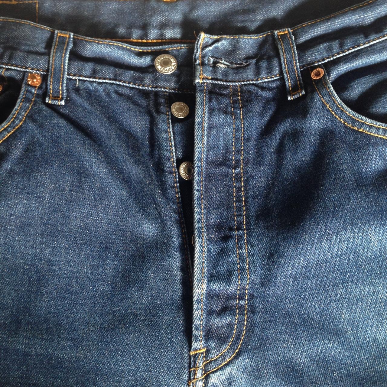 Dark blue Levi jeans in excellent condition. Waist... - Depop