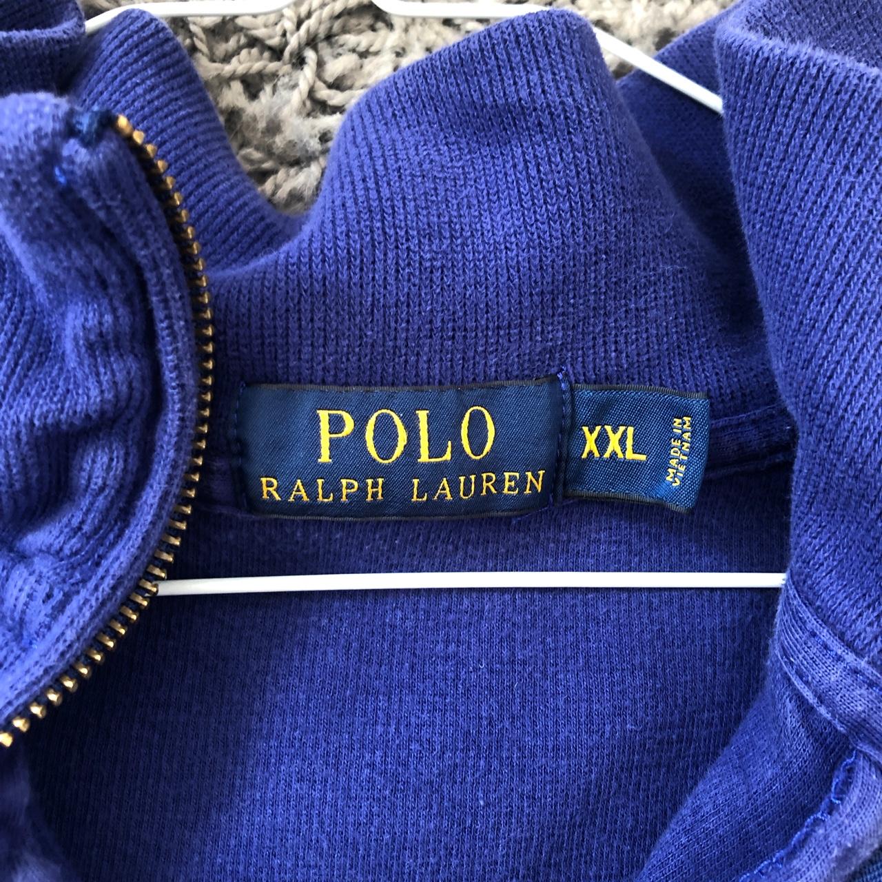 Half zip Ralph Lauren sweater / jumper in blue. Size... - Depop