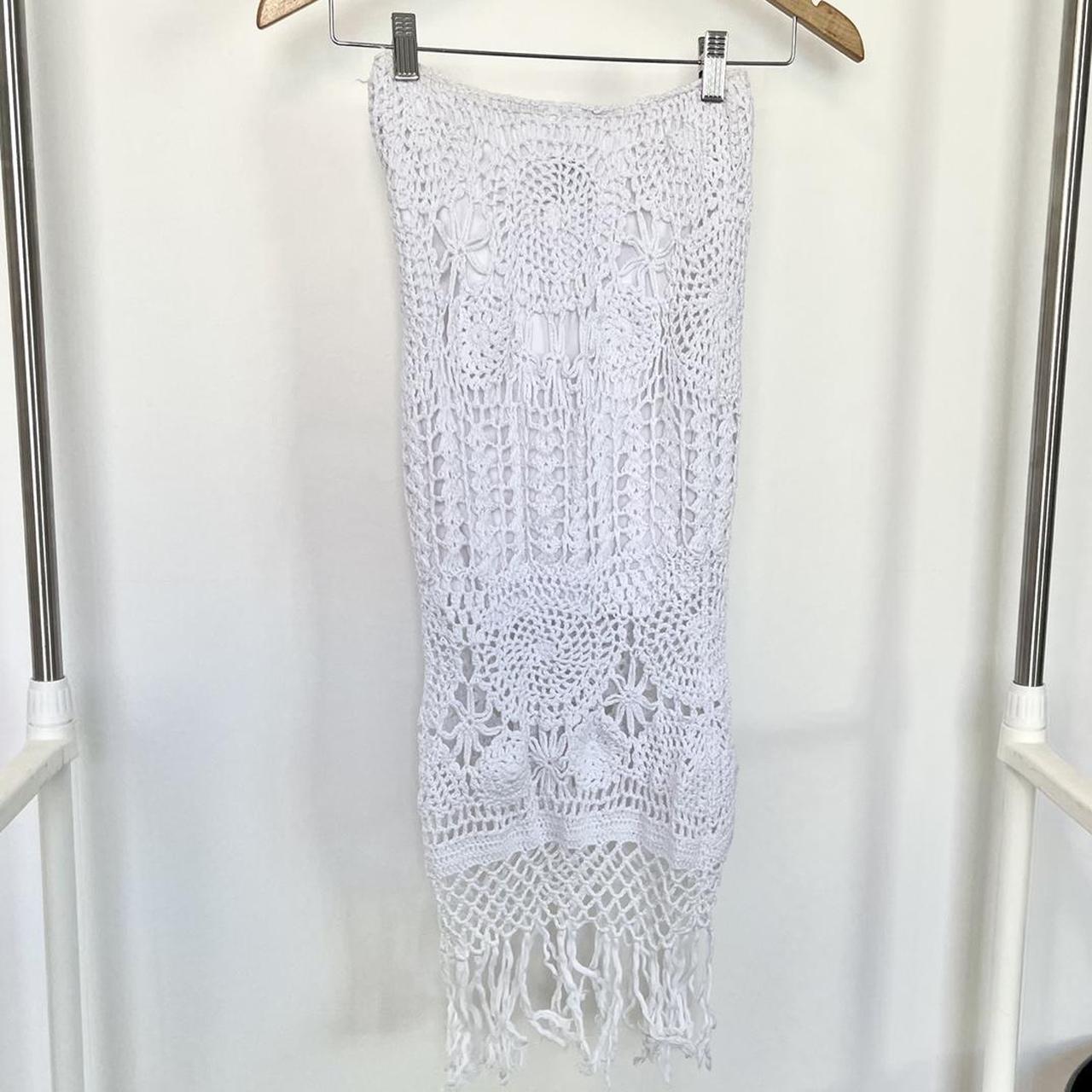 White crochet skirt size S - Depop