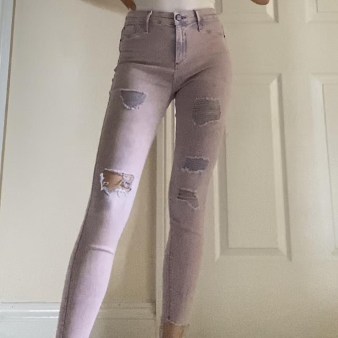 Lavender colored jeggings! They are mid rise (but - Depop