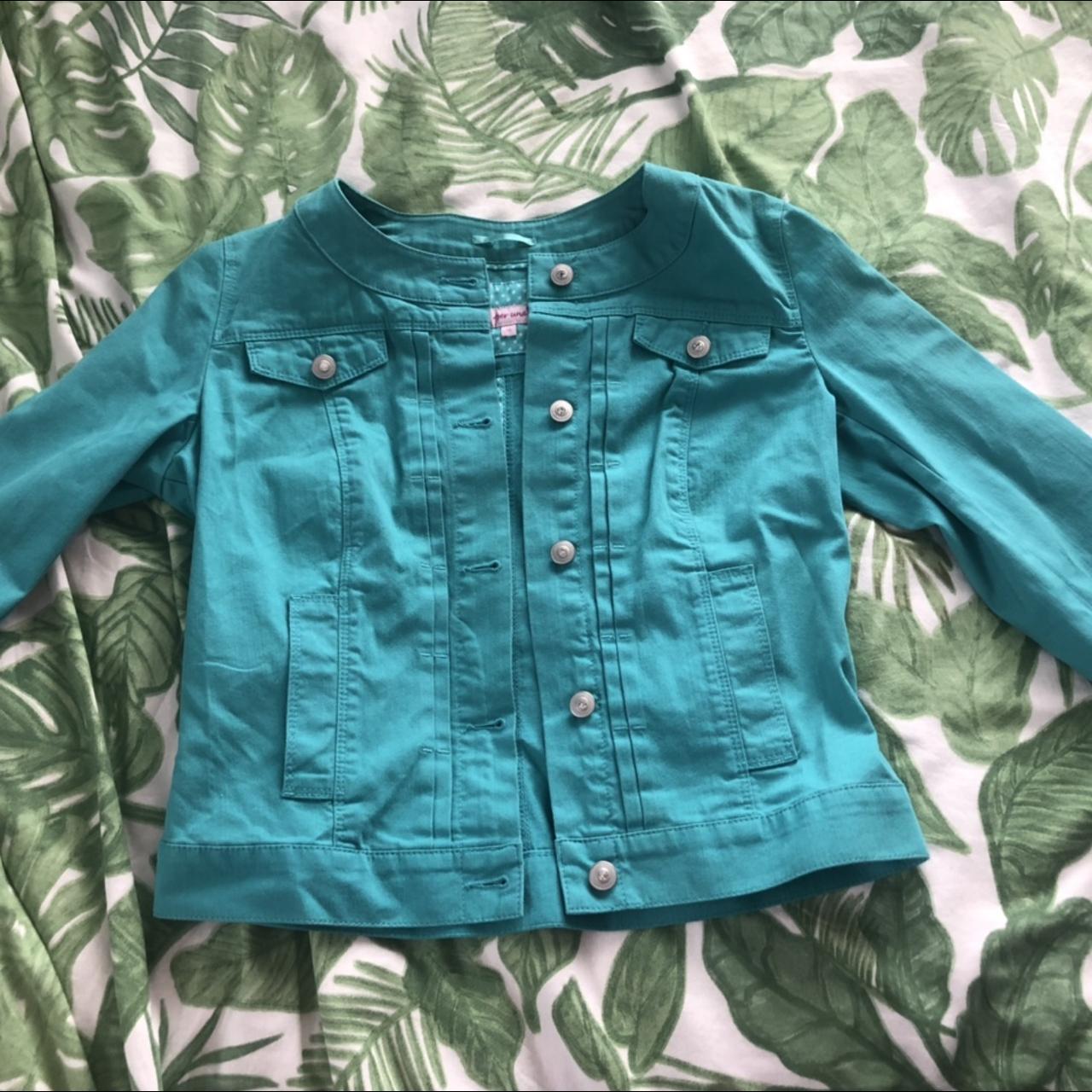 Turquoise on sale denim jacket