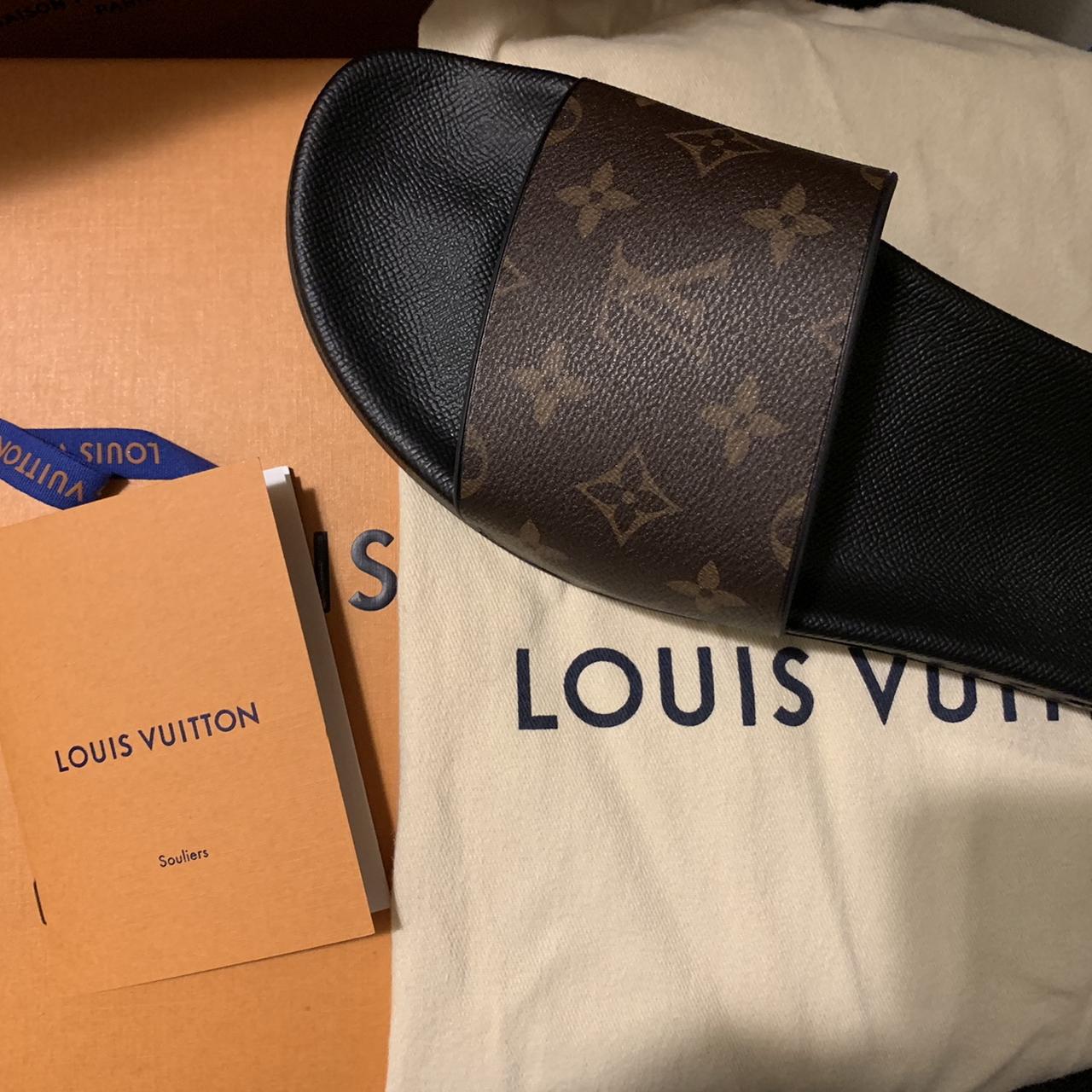 Louis Vuitton Waterfront Mule White Monogram Slides - Depop
