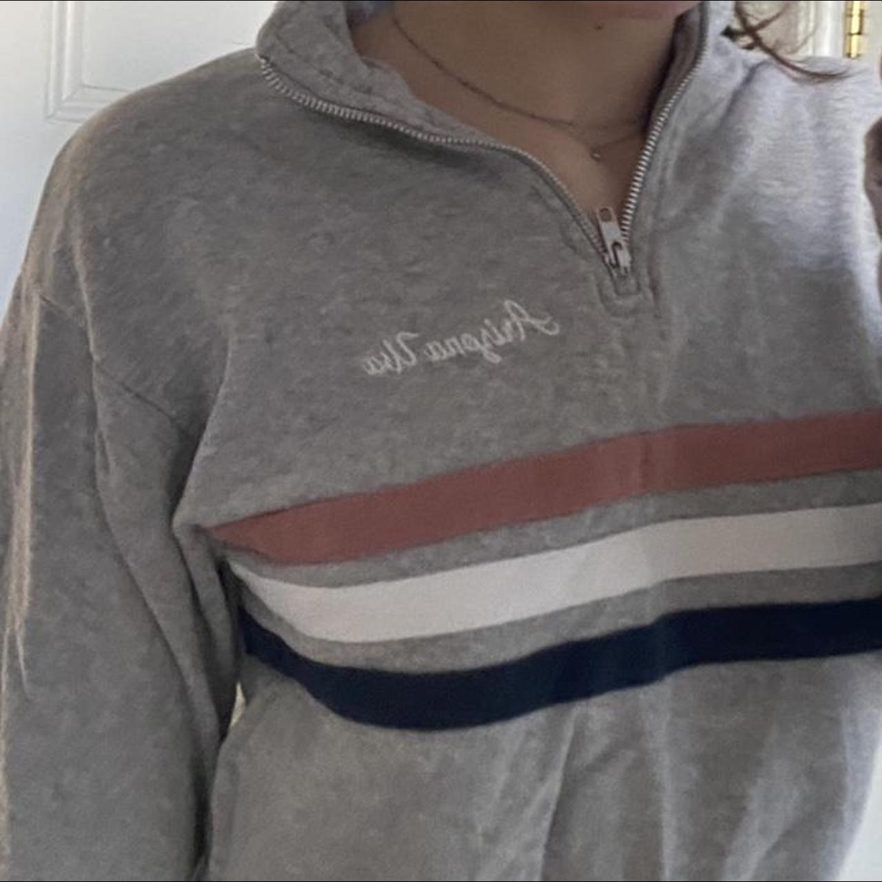 Pull&Bear grey cropped quarter zip cute... Depop