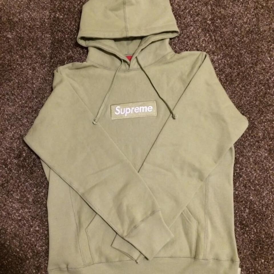 Supreme box shop logo hoodie sage