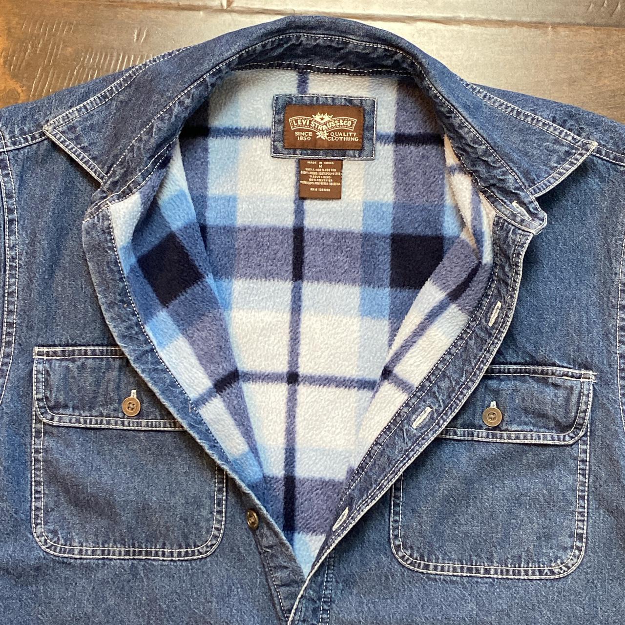 🔥Men’s Blue Flannel Lined Levi’s Jean Jacket🔥 Size... Depop