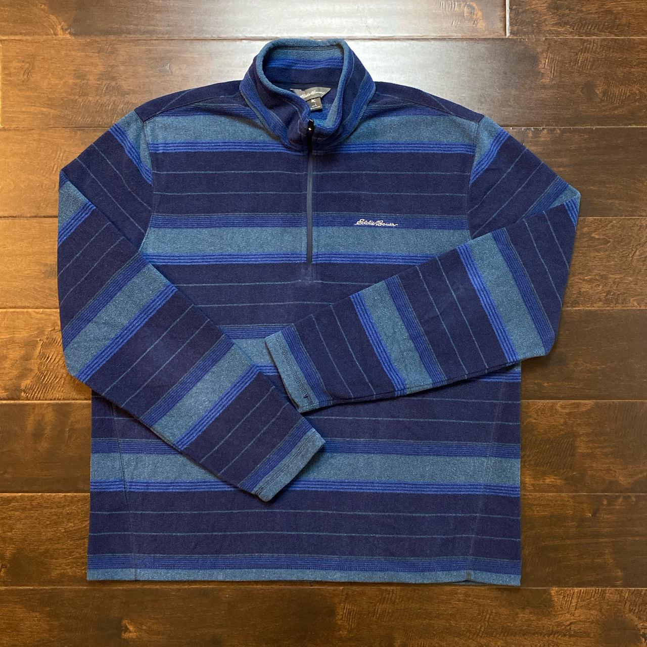 mens-blue-striped-eddie-bauer-fleece-sweater-size-depop