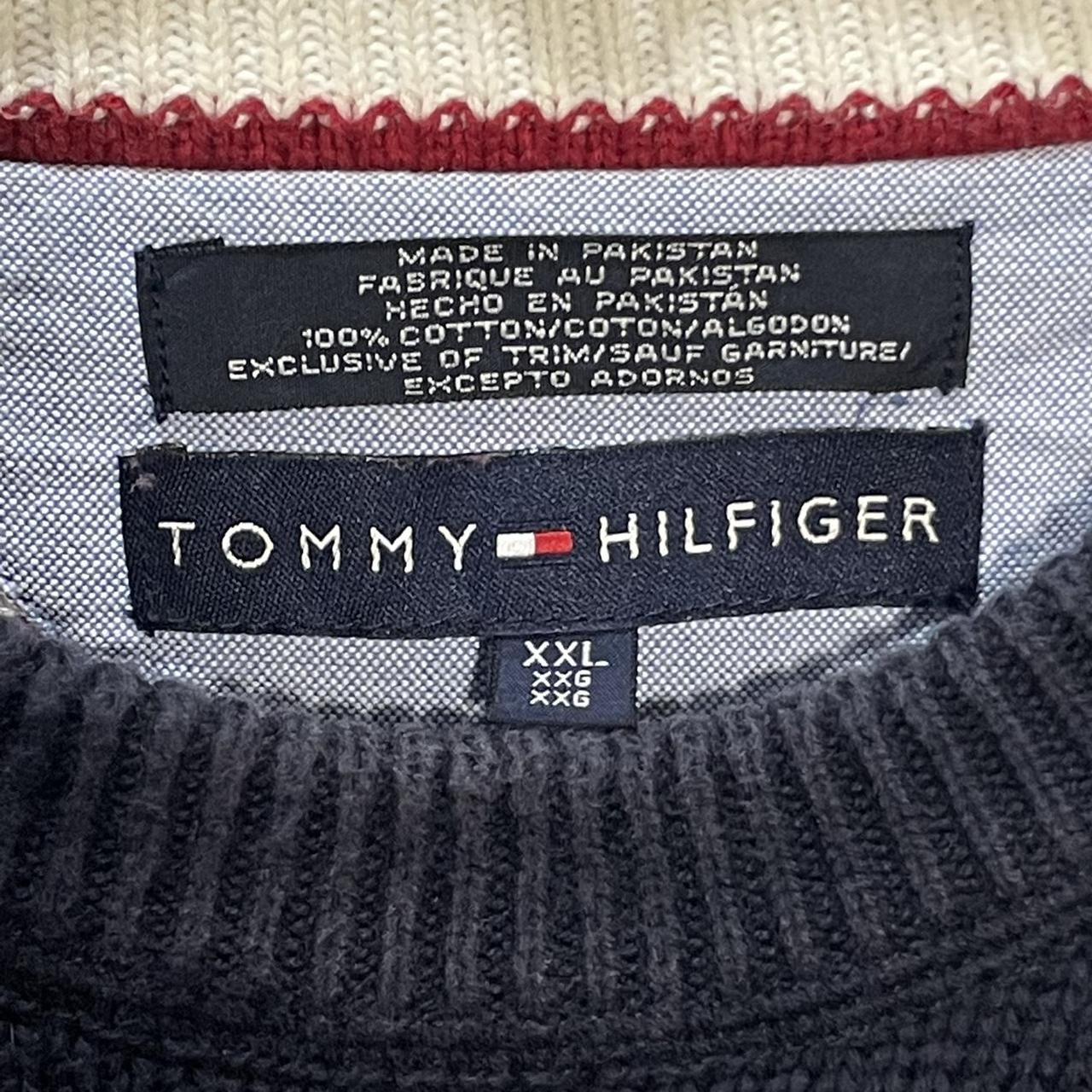 2000s Tommy Hilfiger Striped Knit Cotton Pullover... - Depop