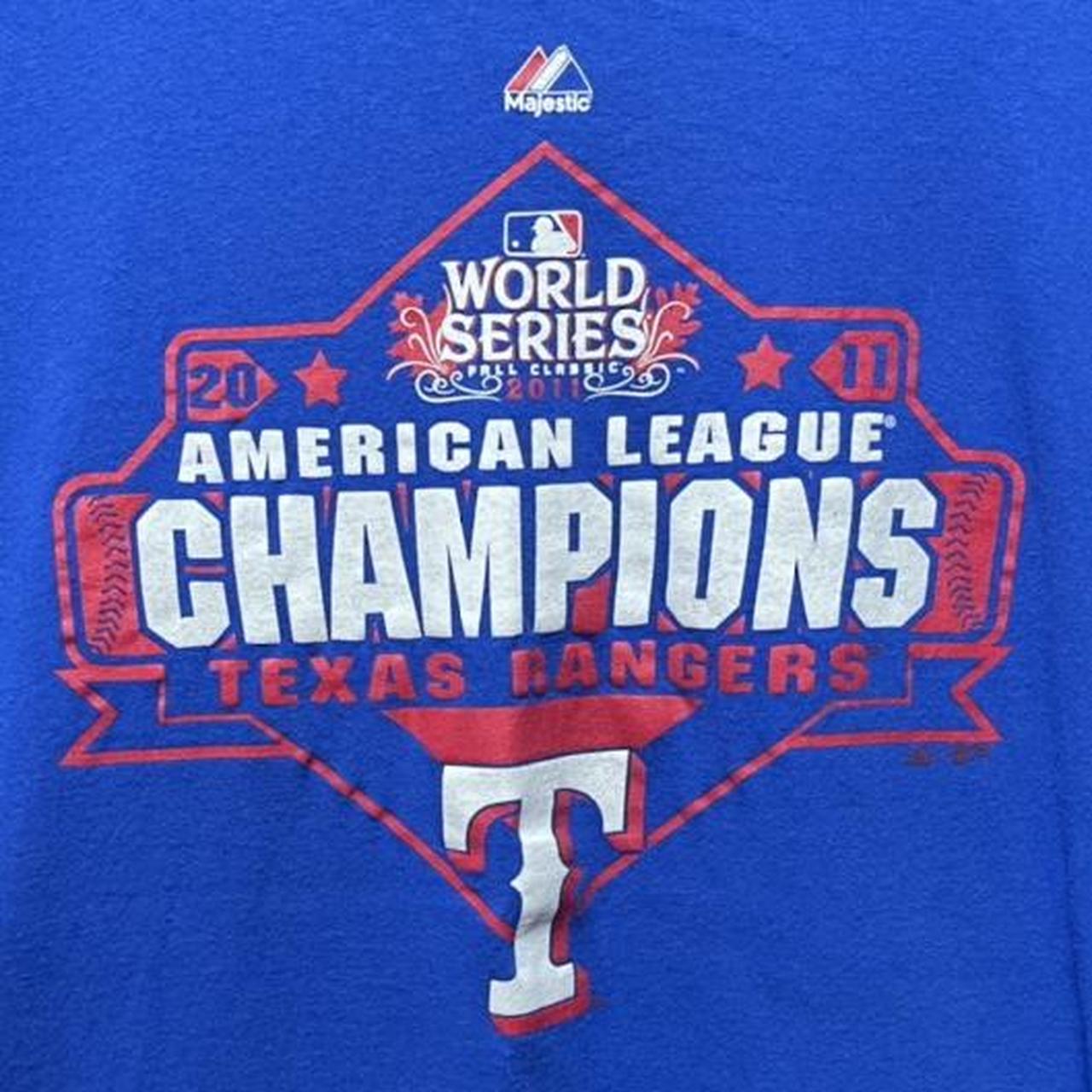 Vintage Texas Rangers 2011 American League Champions Blue T-Shirt Men's  Size XL