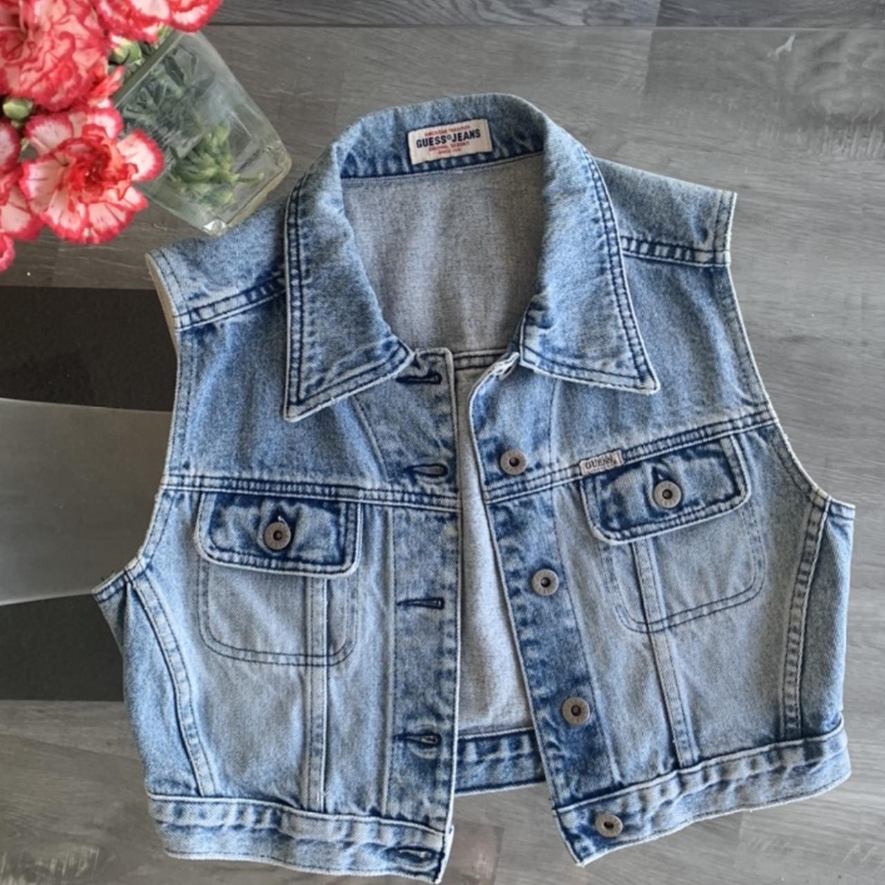 Vintage guess denim vest with pockets 👖 Amazing... - Depop