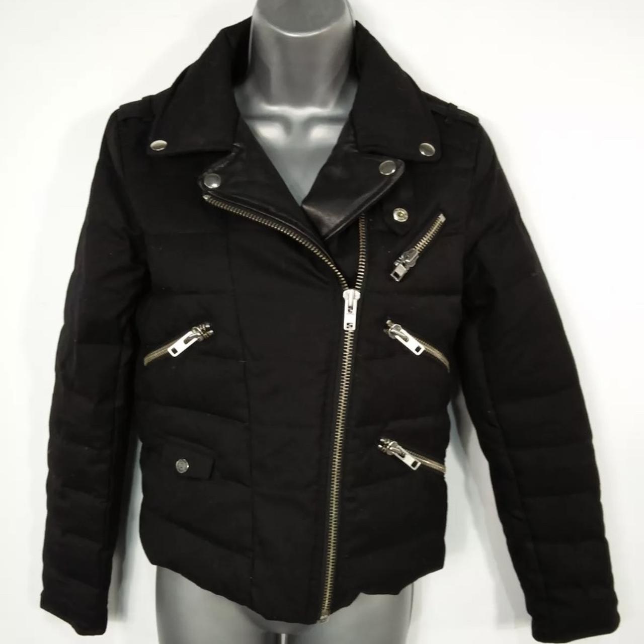 Kooples Padded Black Biker Jacket Size Small (on the... Depop