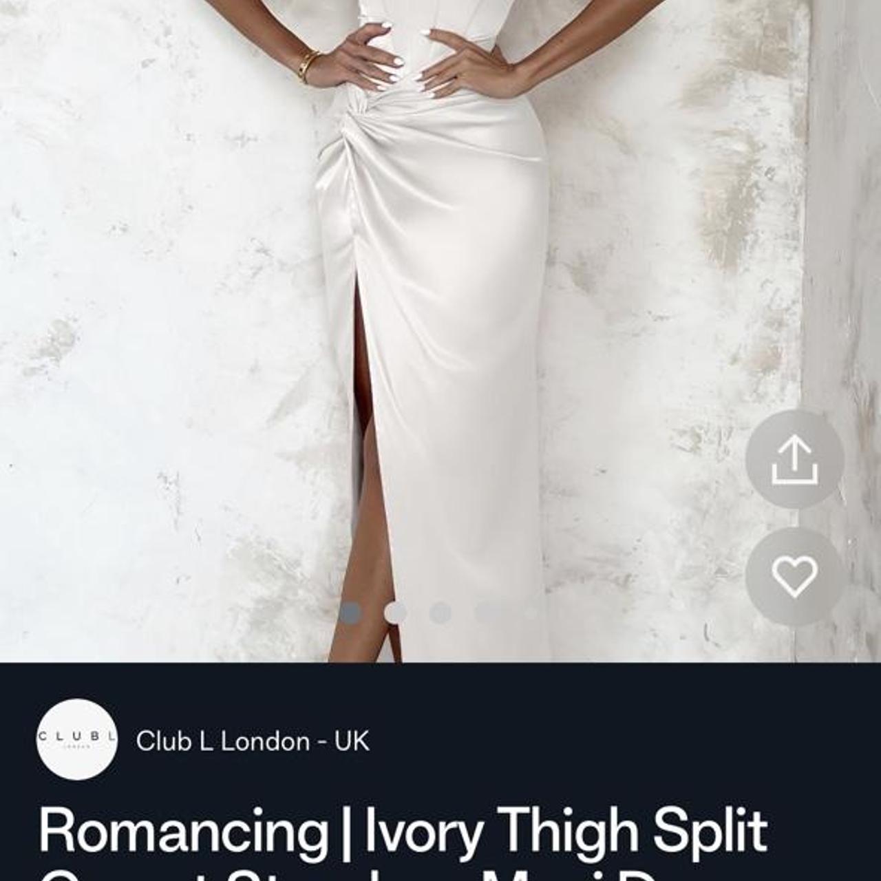 Club L London Ivory Corset Maxi Dress Worn once... Depop