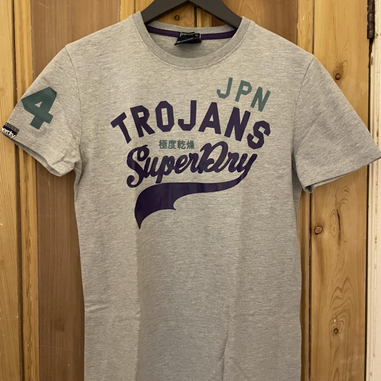 Superdry Men's Grey and Purple T-shirt