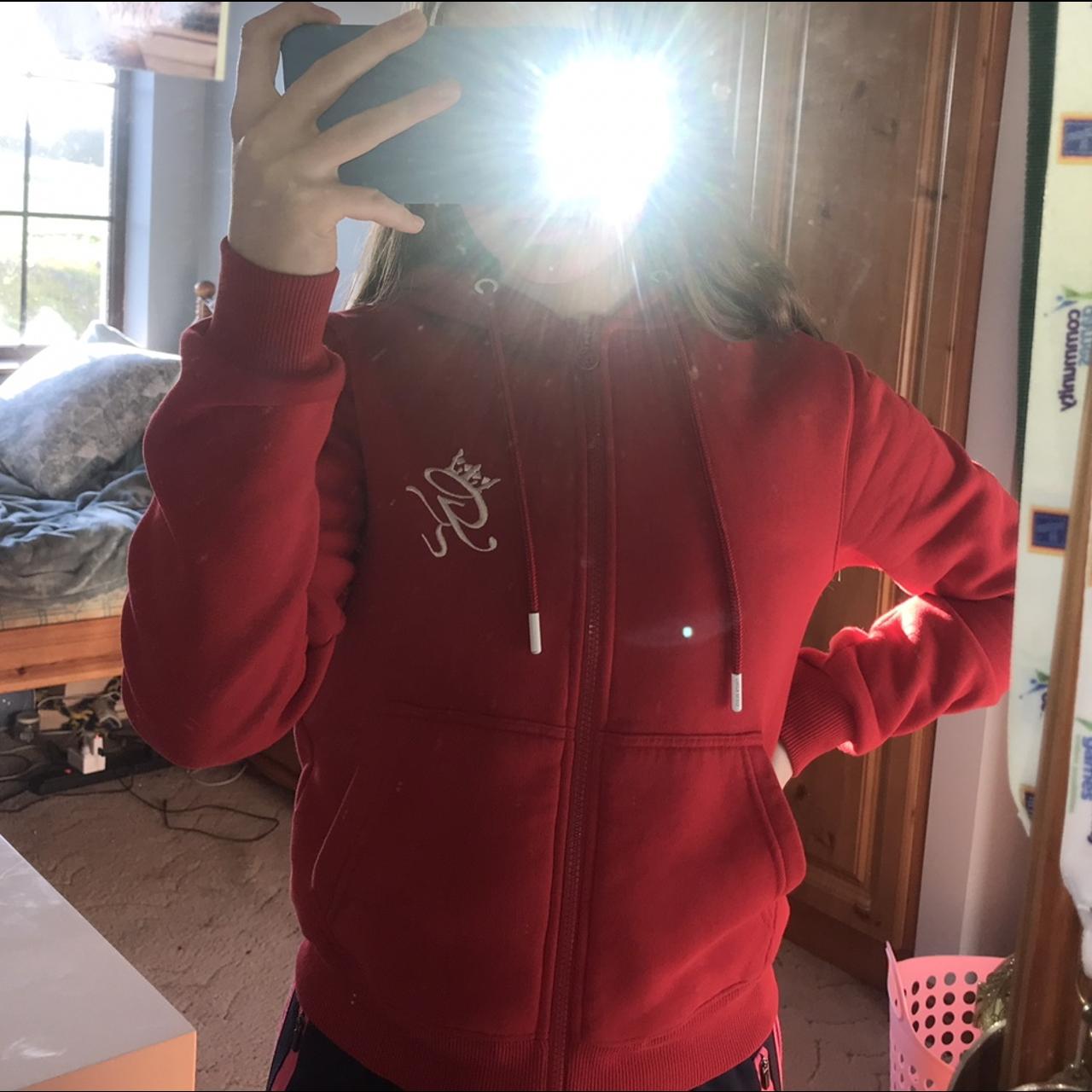 Red Gym King Cropped hoodie Worn multiple times Depop