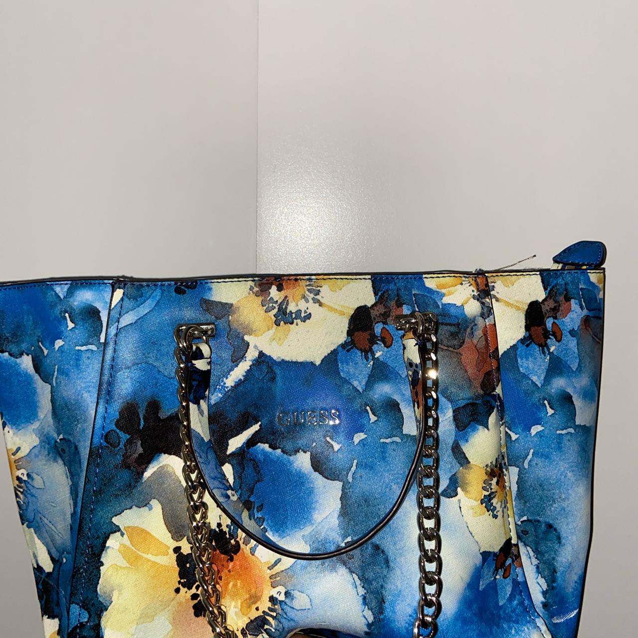 Guess blue floral clearance handbag