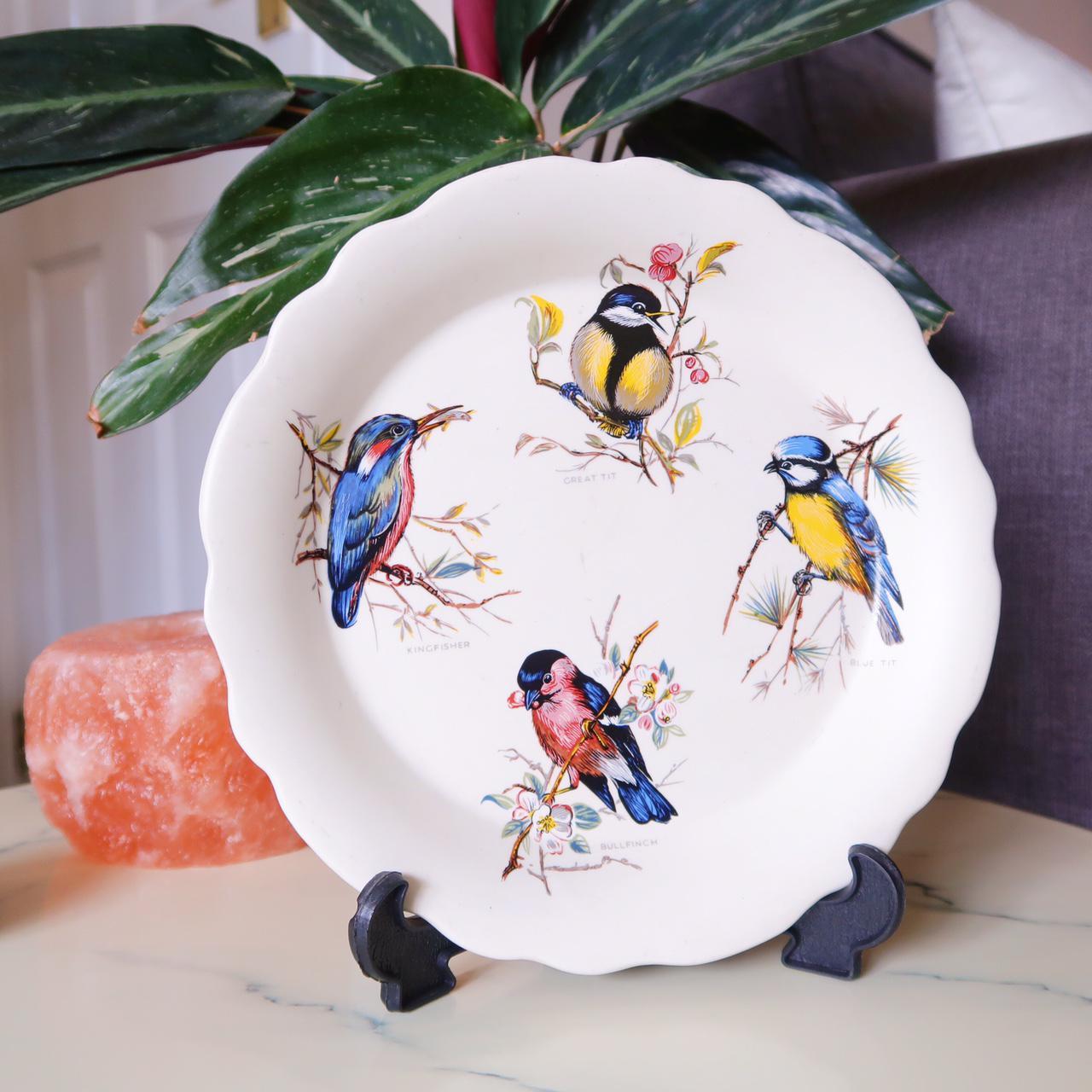 Vintage Axe Vale Pottery Bird Decorative Plate with... - Depop