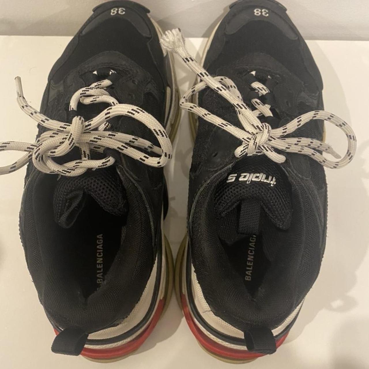 Balenciaga triple S, black white & red. The OG... - Depop