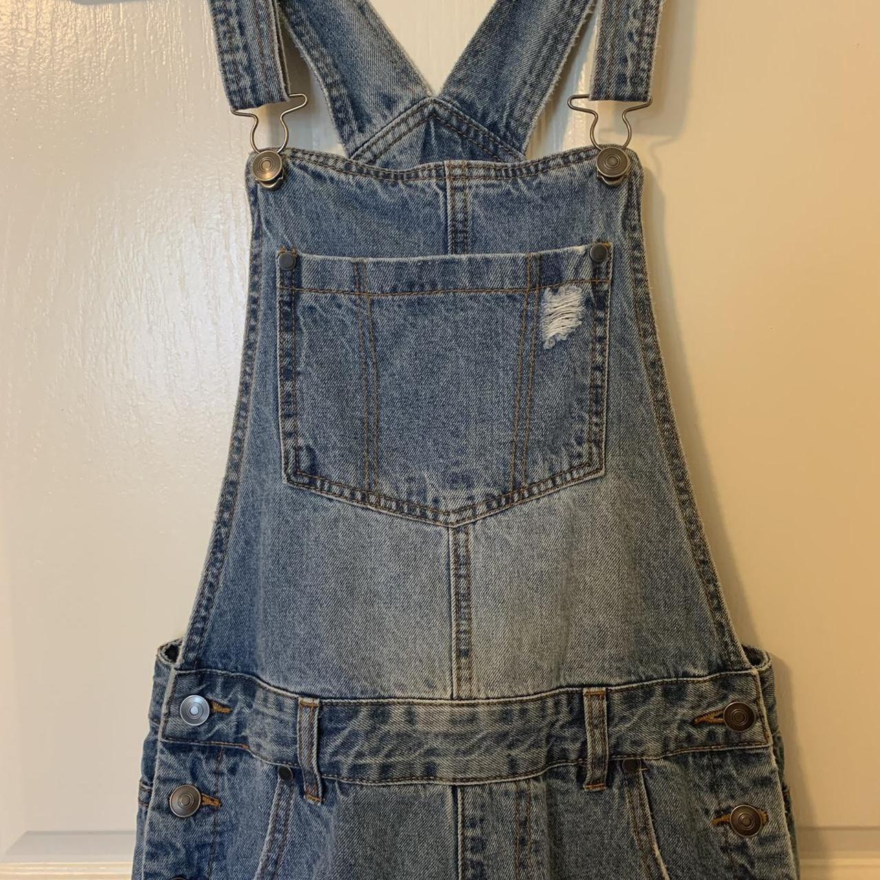 Thrifted short overalls! Rolled up with distressed... - Depop