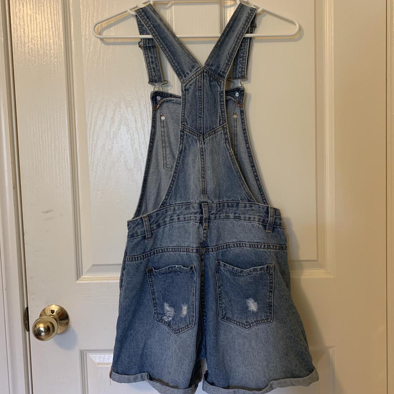 Thrifted short overalls! Rolled up with distressed... - Depop