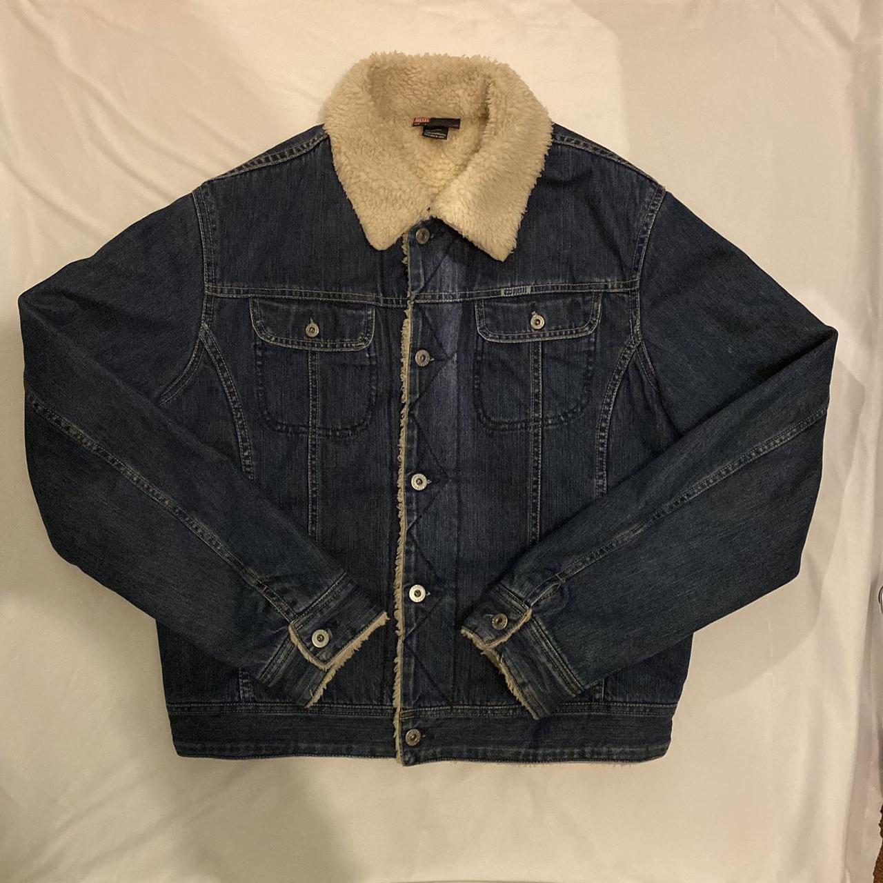 Diesel Men's Blue and Navy Jacket | Depop