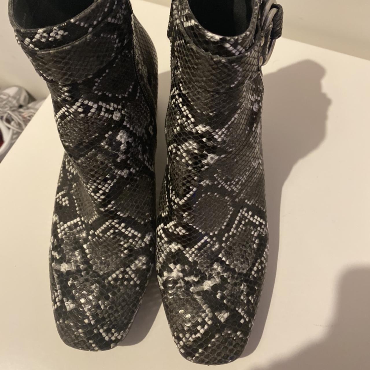 Dorothy Perkins snake skin ankle boot with buckle. Depop