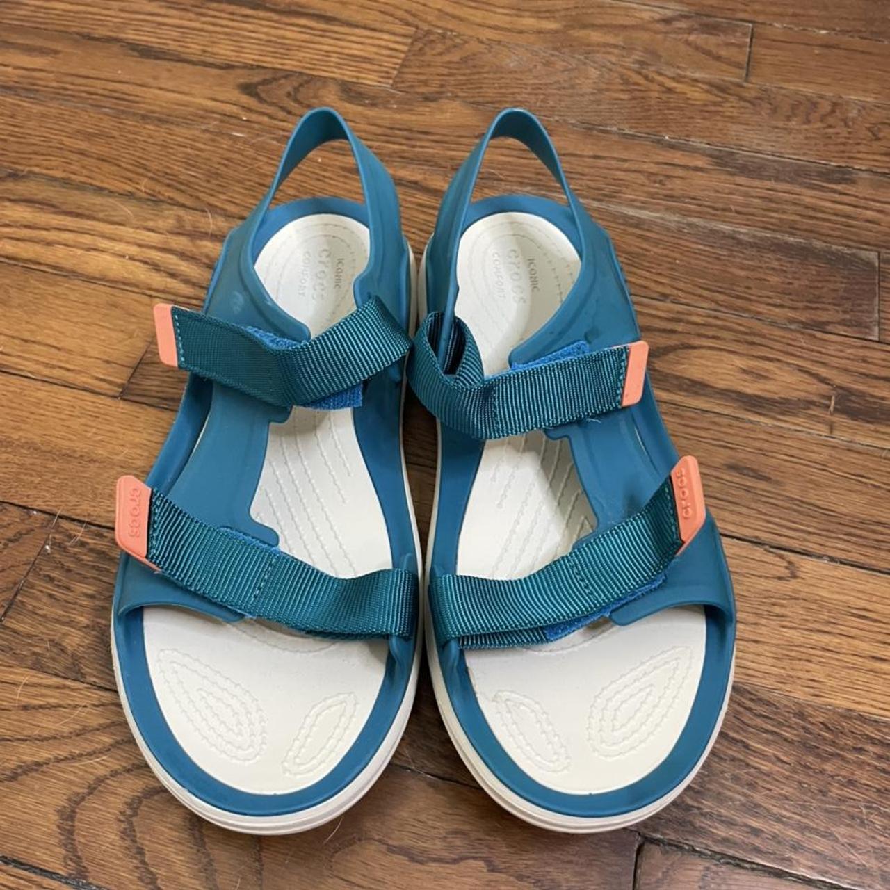 Crocs Women's Blue Sandals | Depop