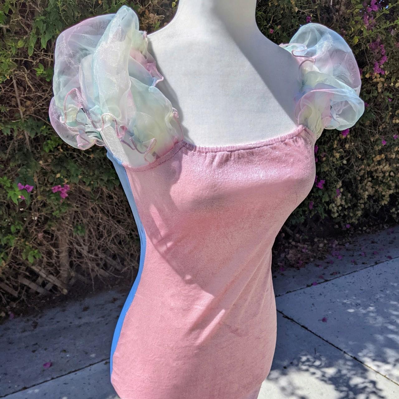 Vintage Cotton Candy Mini Dress with Mesh Rainbow... Depop